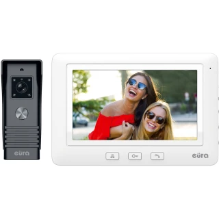 EURA VDP-45A3 ALPHA fehér színű videókaputelefon, 7'' monitorral, 1 bemenet támogatással