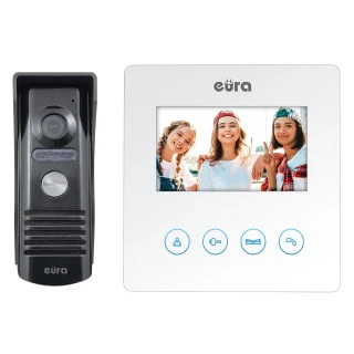 EURA VDP-52A3 ATIRA fehér videókaputelefon, 4,3'' képernyő, 2 bemenet kezelése