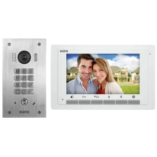 EURA VDP-60A5/P WHITE 2EASY videókaputelefon - egy családi házhoz, 7'' LCD, fehér, mechanikus kódolóval, beépíthető