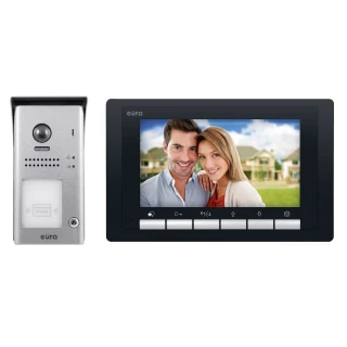 EURA VDP-61A5/N BLACK 2EASY videókaputelefon - egy családi, 7'' LCD, fekete, RFID, felszíni szerelésű