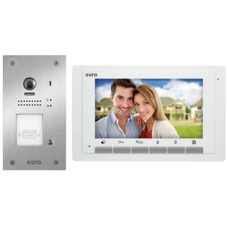 EURA VDP-61A5/P WHITE 2EASY videókaputelefon - egy családi házhoz, 7'' LCD, fehér, RFID, beépíthető