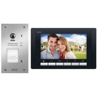 EURA VDP-61A5/P BLACK 2EASY videókaputelefon - egy családi házhoz, 7'' LCD, fehér, RFID, beépíthető