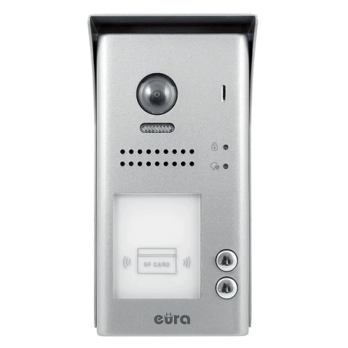 EURA VDP-70A5/N BLACK "2EASY" videókaputelefon - kétszobás, 2x LCD 7", fekete, Unique 125 kHz-es közelítő olvasóval, felszíni szerelésű,