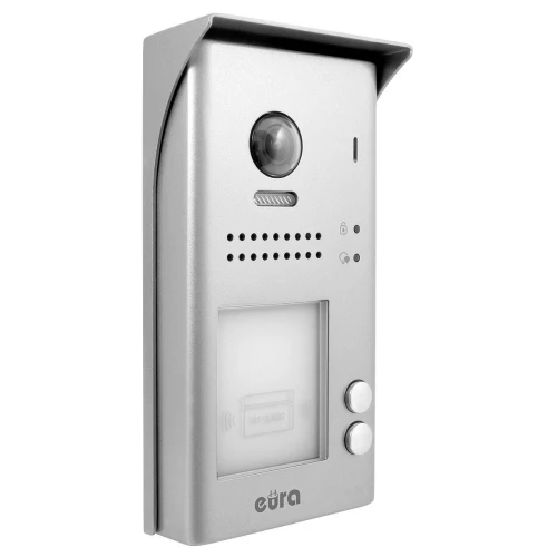 EURA VDP-70A5/N BLACK "2EASY" videókaputelefon - kétszobás, 2x LCD 7", fekete, Unique 125 kHz-es közelítő olvasóval, felszíni szerelésű,