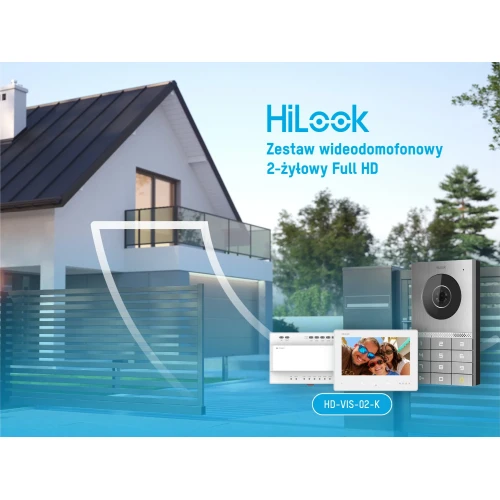 Wideodomofon HD-VIS-02-K, 2-vezetékes, IP, WiFi, HiLook by Hikvision alkalmazás