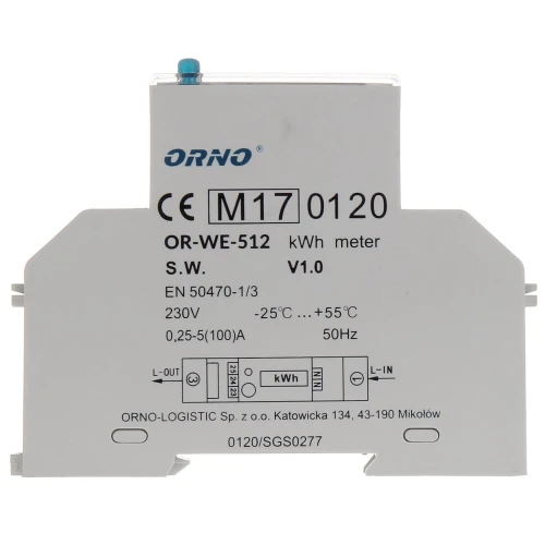 OR-WE-512 egyfázisú elektromos energia mérő ORNO