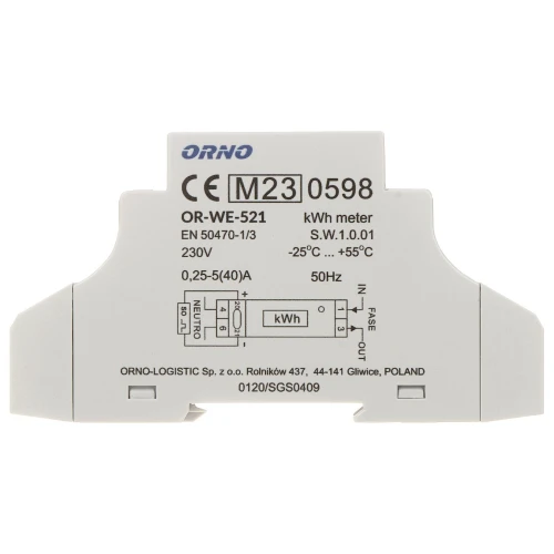 OR-WE-521 Egyfázisú ORNO elektromos energia mérő