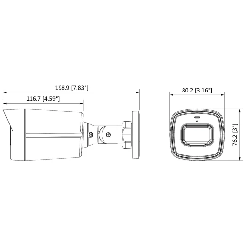 Dahua HAC-HFW1500TL-A-0360B-S2 csőkamera, 4 az 1-ben, 5 Mpx, mikrofonnal, fehér,