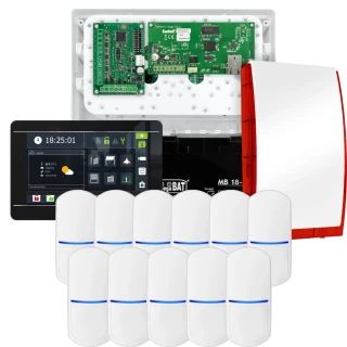 SATEL INTEGRA 32 riasztókészlet, 11x PET érzékelő, jelző, fekete INT-TSI-B kezelő