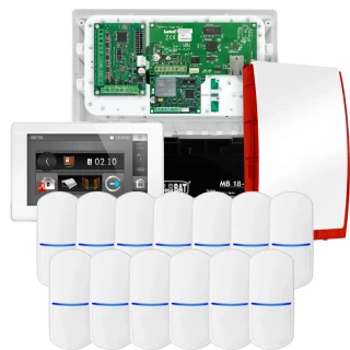 SATEL INTEGRA 32 riasztókészlet, 13x PET érzékelő, jelző, fehér INT-TSI-W kezelő, LTE kommunikáció