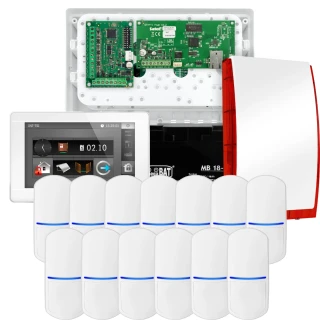 SATEL INTEGRA 32 riasztókészlet, 13x érzékelő, jelző, fehér INT-TSI-W kezelő
