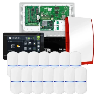 SATEL INTEGRA 32 riasztókészlet, 14x érzékelő, jelző, fekete INT-TSI-B kezelő, LTE kommunikáció