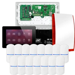 SATEL INTEGRA 32 riasztókészlet, 15x érzékelő, sziréna, fekete INT-TSH2-B kezelő