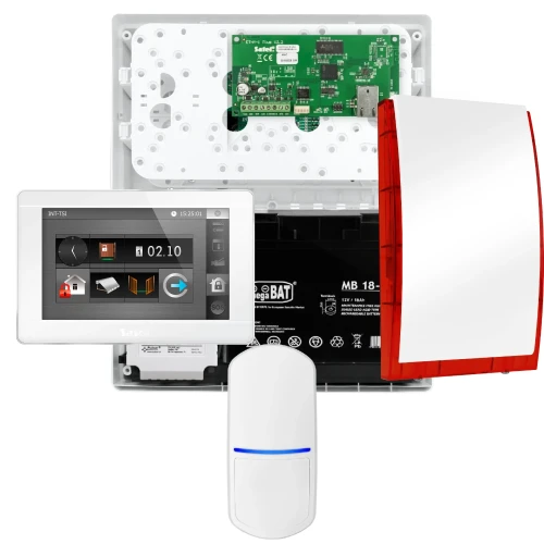 SATEL INTEGRA 32 riasztókészlet, 1x érzékelő, jelző, fehér INT-TSI-W kezelő