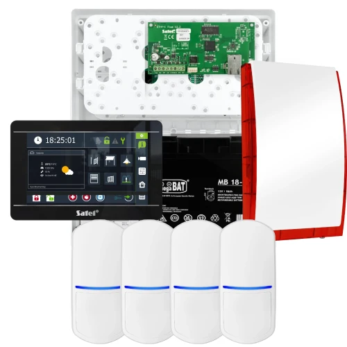 SATEL INTEGRA 32 riasztókészlet, 4x PET érzékelő, sziréna, fekete INT-TSI-B kezelőegység