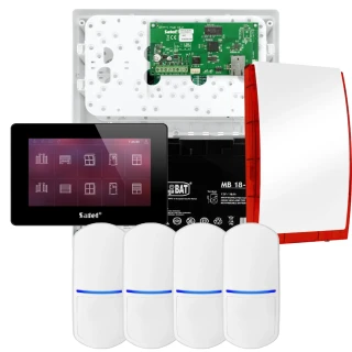 SATEL INTEGRA 32 riasztókészlet, 4x érzékelő, jelző, fekete kezelő INT-TSH2-B