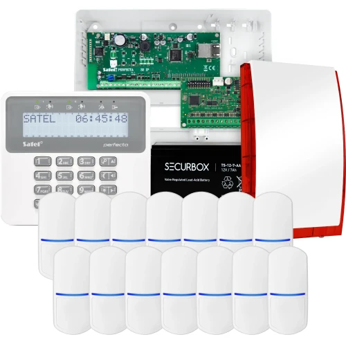 SATEL PERFECTA 32 IP riasztókészlet, 14x PET érzékelő, sziréna, kezelőegység