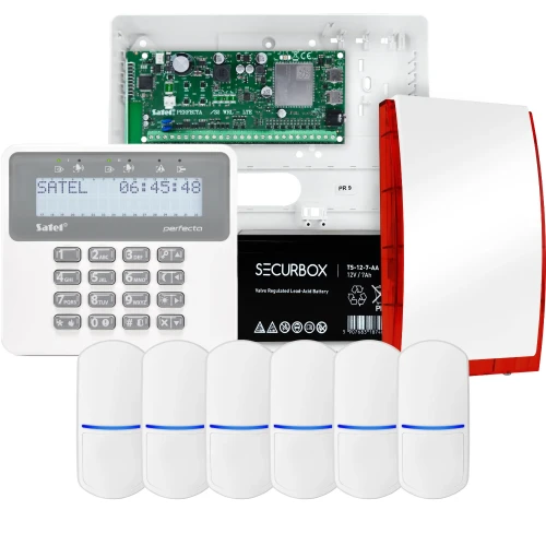 SATEL PERFECTA 32-WRL LTE riasztókészlet, 6x PET érzékelő, sziréna, kezelőegység
