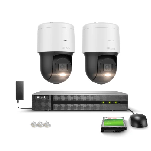 2x PTZ-N4MP forgatható kamera monitorozó készlet, 4Mpx, PoE, H.265+ Hilook Hikvision