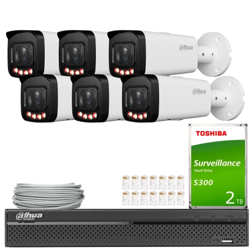 Dahua megfigyelő készlet 6x IPC-HFW2649T-ZAS-IL-27135, Smart Dual Light, SMD+, Teljes szín, WDR, AI funkciók