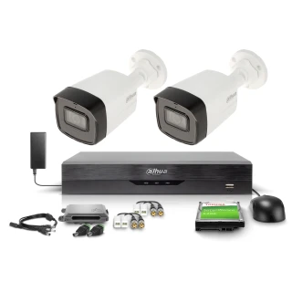 DAHUA 2x HAC-HFW1509TLM-A-LED-0360B-S2 monitorozó készlet, 4 csatornás XVR5104HS-4KL-I3 rögzítő