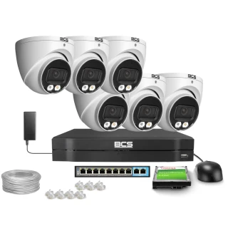 IP megfigyelő készlet 6x BCS-L-EIP14FSR3L3, 4Mpx, SkyLight, IR 30m, WDR 120dB