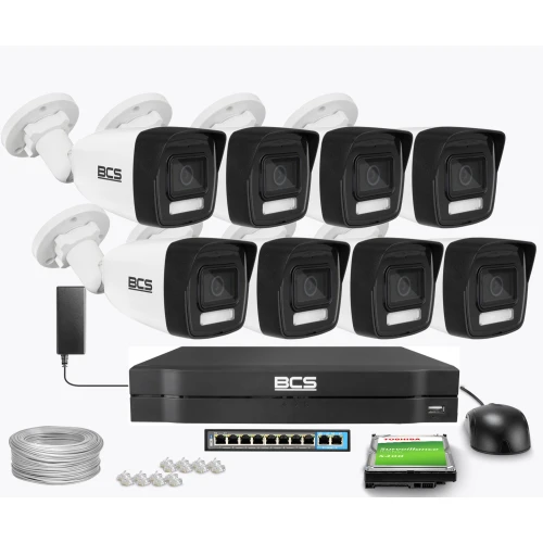 Zestaw do monitroingu BCS View 8x BCS-V-TIP14FSR3L3(2), 4Mpx, WDR 120dB, WhiteLight 30m