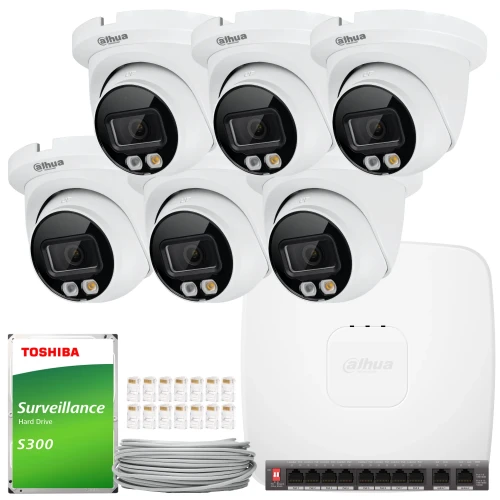 Dahua IP készlet 6x IPC-HDW2649TM-S-IL-0280B, AI, Smart Dual Light, Color Full
