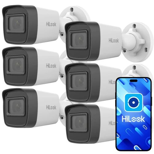 HiLook by Hikvision 6x IPCAM-B4-P 2K+ csőkamera készlet