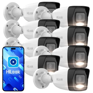 HiLook by Hikvision 8x IPCAM-B6-30DL 6Mpx Smart Hybrid-Light 30m IP csőkamera készlet