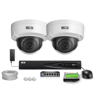 2x BCS-V-DIP14FWR3 4MPx IR 30m vandálbiztos kamera monitorozó készlet