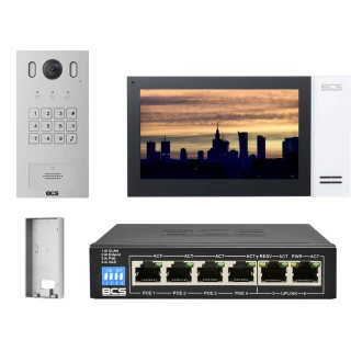 BCS-PAN1601S-S IP videótelefon + 7" BCS-MON7400W-S fali monitor