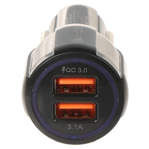 USB autós töltő 5V/3.1A/2XUSB-QUICK3.0/CAR